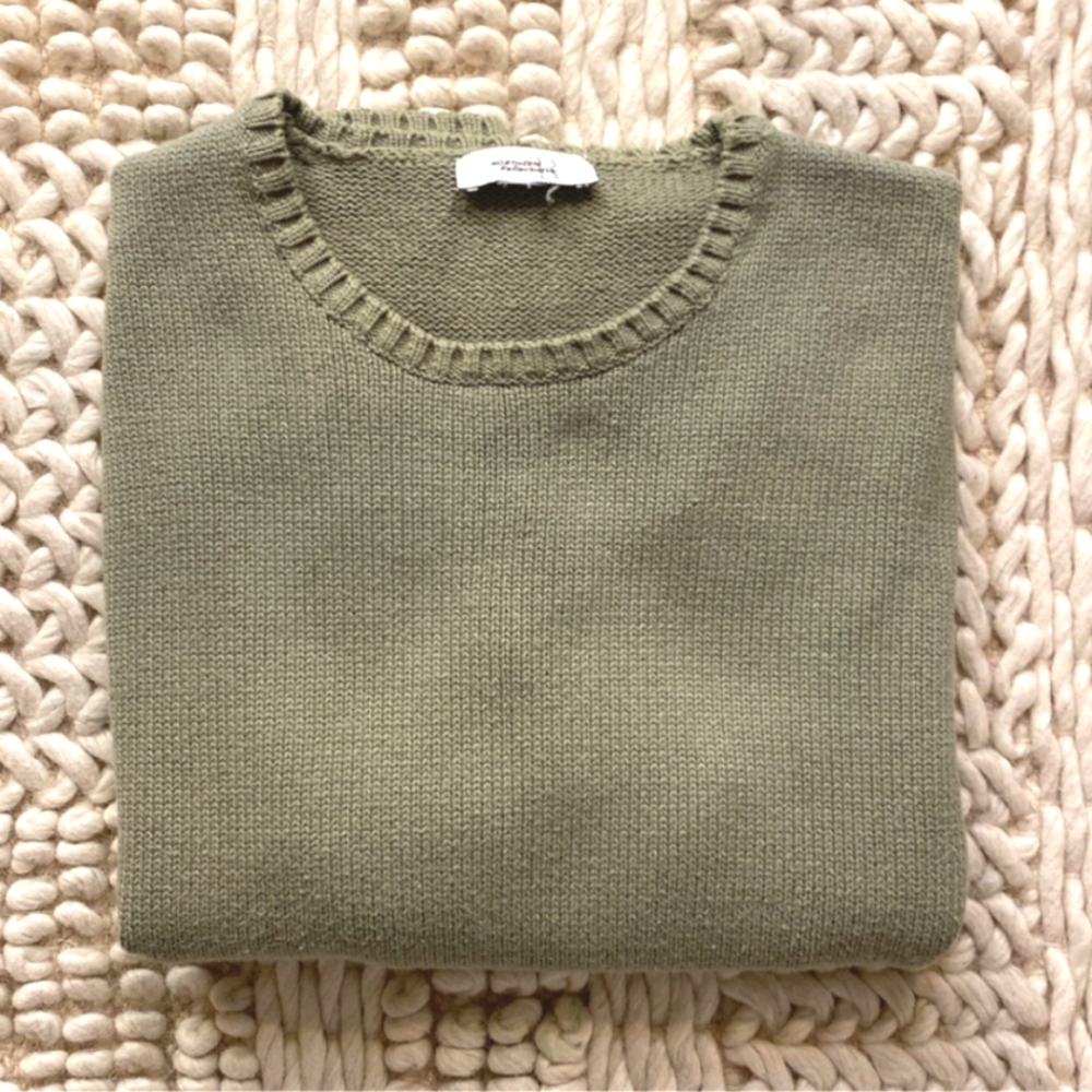 Cotton Knit Tee Shirt Sage Green Northern Reflections Vintage Heavyweight Soft